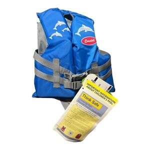 NEW w TAGS Child Life Vest USCG Type III  30-50Lbs Swim Water Flotation DOLPHINS